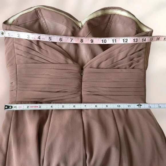 BILL LEVKOFF Style 976 Chiffon Strapless Latte - Picture 13 of 15